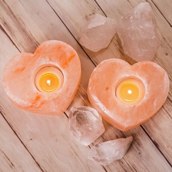 heart shaped himlayan salt candle holder