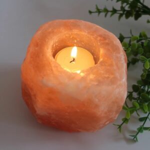 natural shaped himalayan salt candle holder