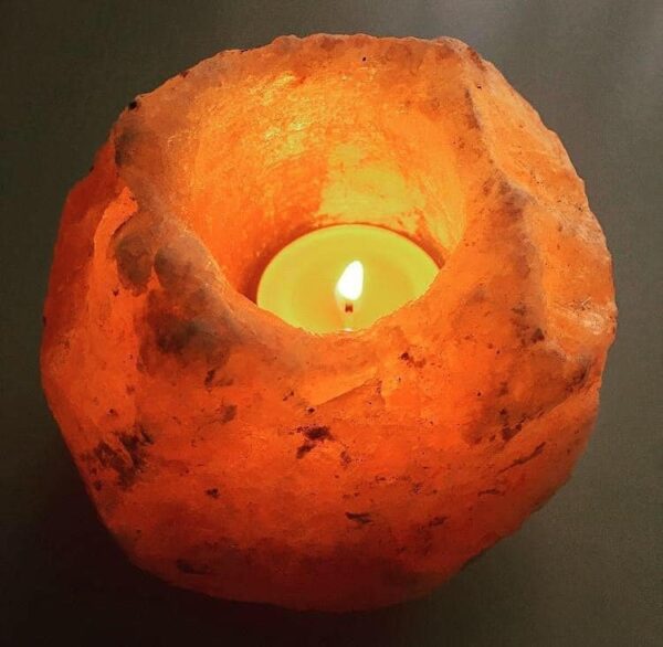 natural shaped himalayan salt candle holder